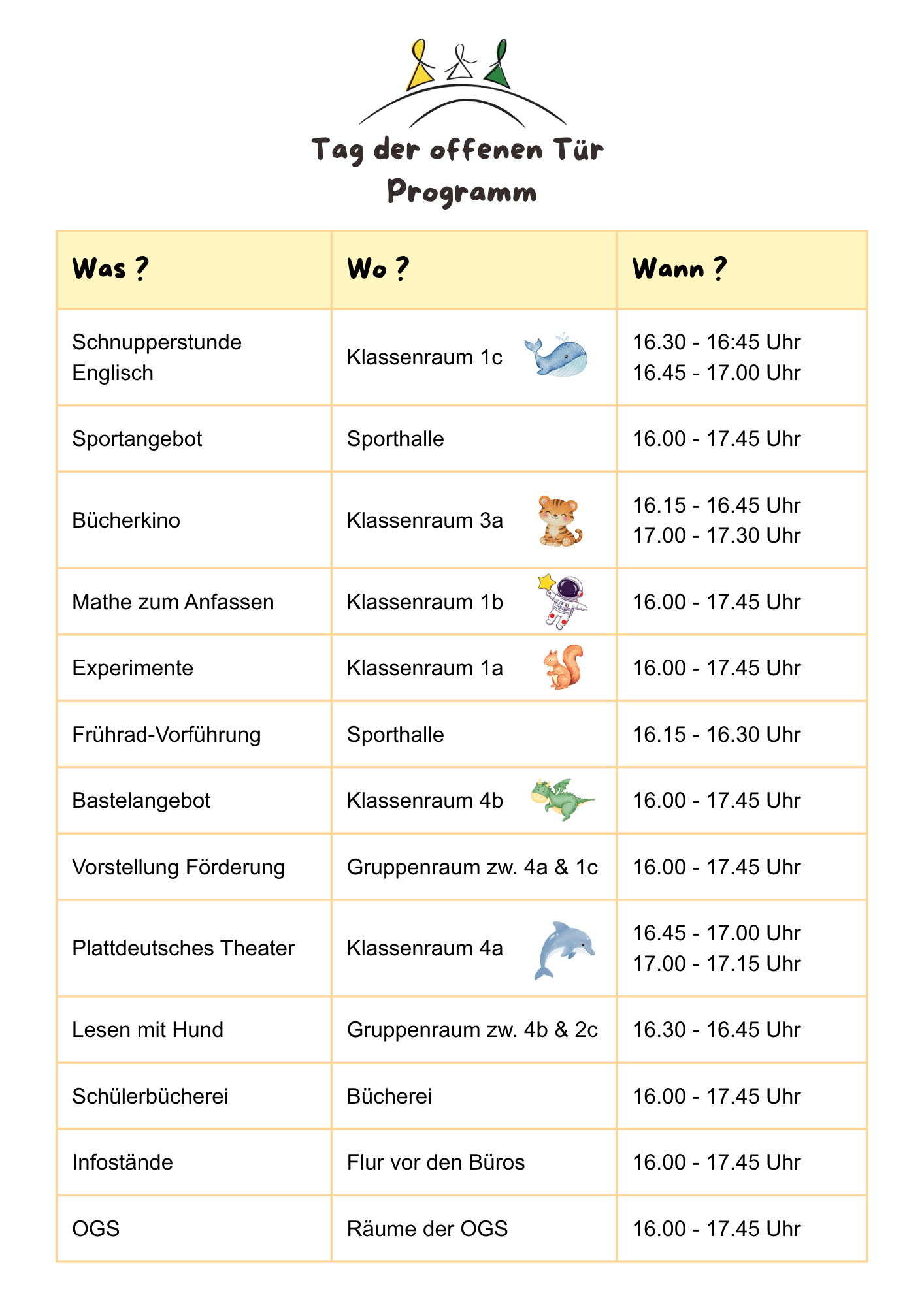Tag der offenen Tür Programm